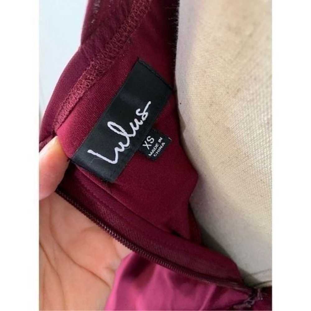 Lulus long maxi dress size xs burgundy red - image 4