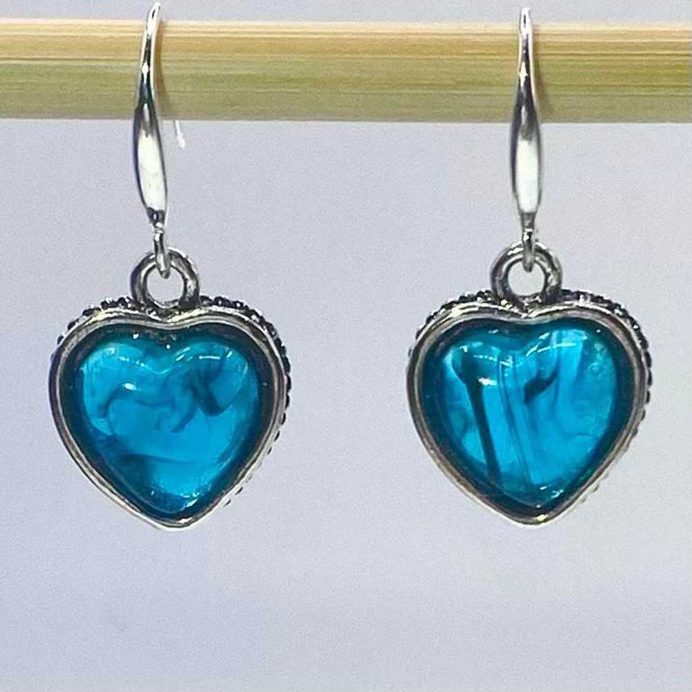 Sterling Silver AWV Deep Blue Ink Heart & 925 Sil… - image 5