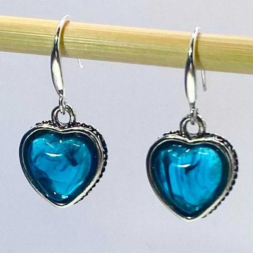 Sterling Silver AWV Deep Blue Ink Heart & 925 Sil… - image 6