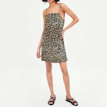 Zara Leopard Print Sleeveless Body-con Mini Dress… - image 1