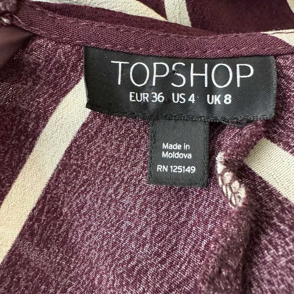 Topshop Stripe Burgundy Knot Front Wrap Mini Dres… - image 5