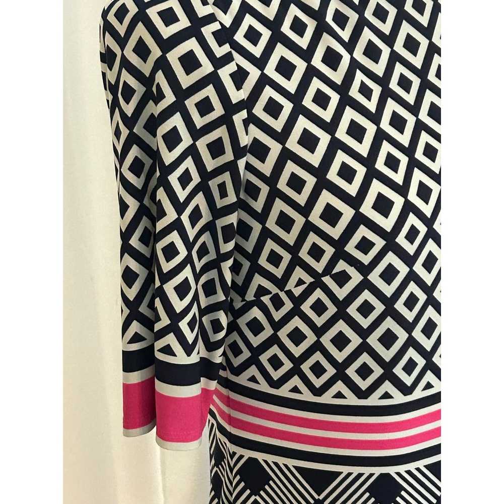 Eliza J Short Sleeve Geometric Shift Dress Pink, … - image 5