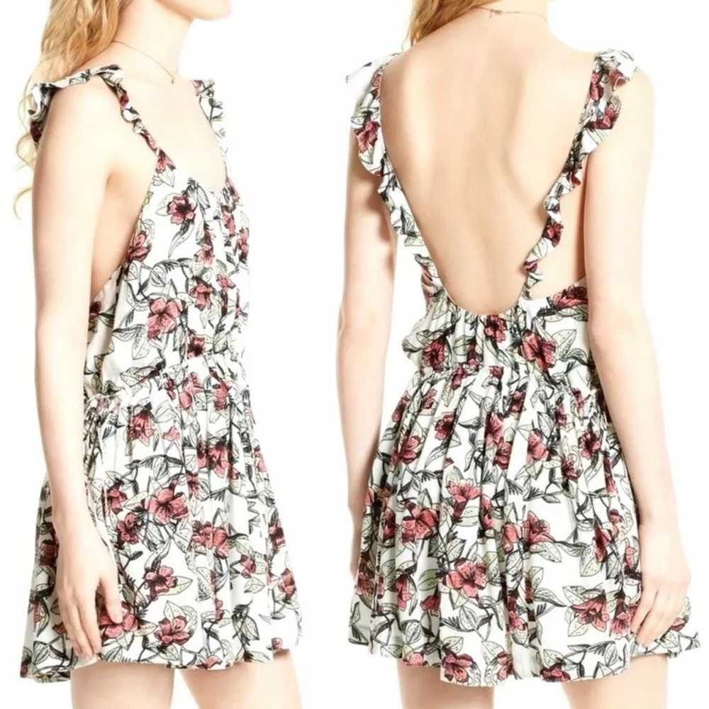 Free People Floral Neutral Dear You Backless Mini… - image 2