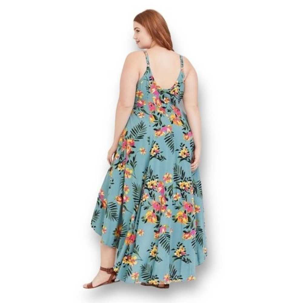 Torrid Challis High Low Floral Dress Size 0 Large… - image 2