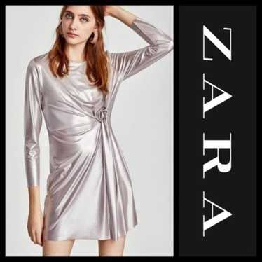 Zara Silver Metallic Dress - image 1