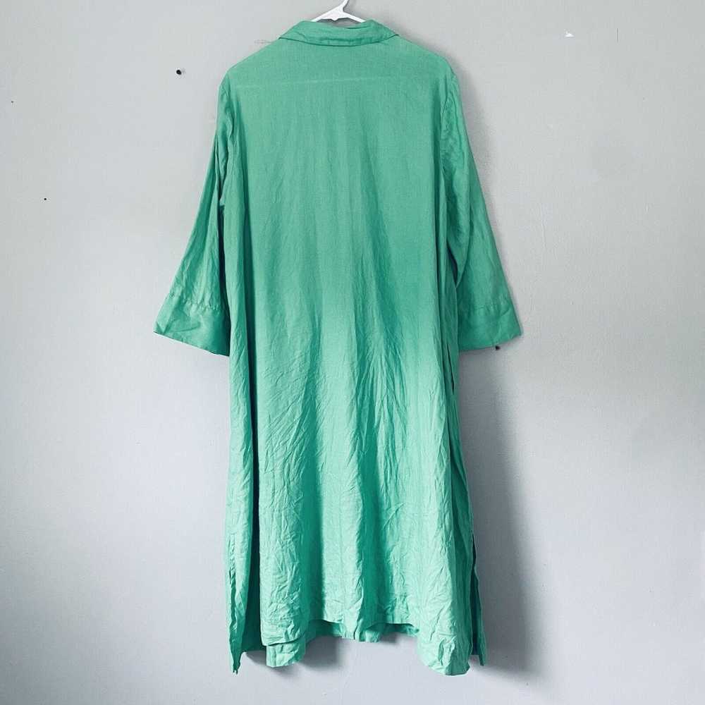 J. Jill Dress XL Green Love Linen Maxi Long Sleev… - image 2