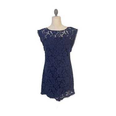 Vince Camuto Navy Blue Lace Sheath Flirty Dress 10 - image 1