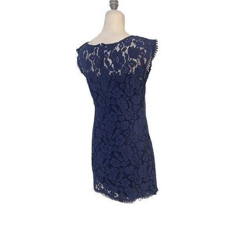Vince Camuto Navy Blue Lace Sheath Flirty Dress 10 - image 3