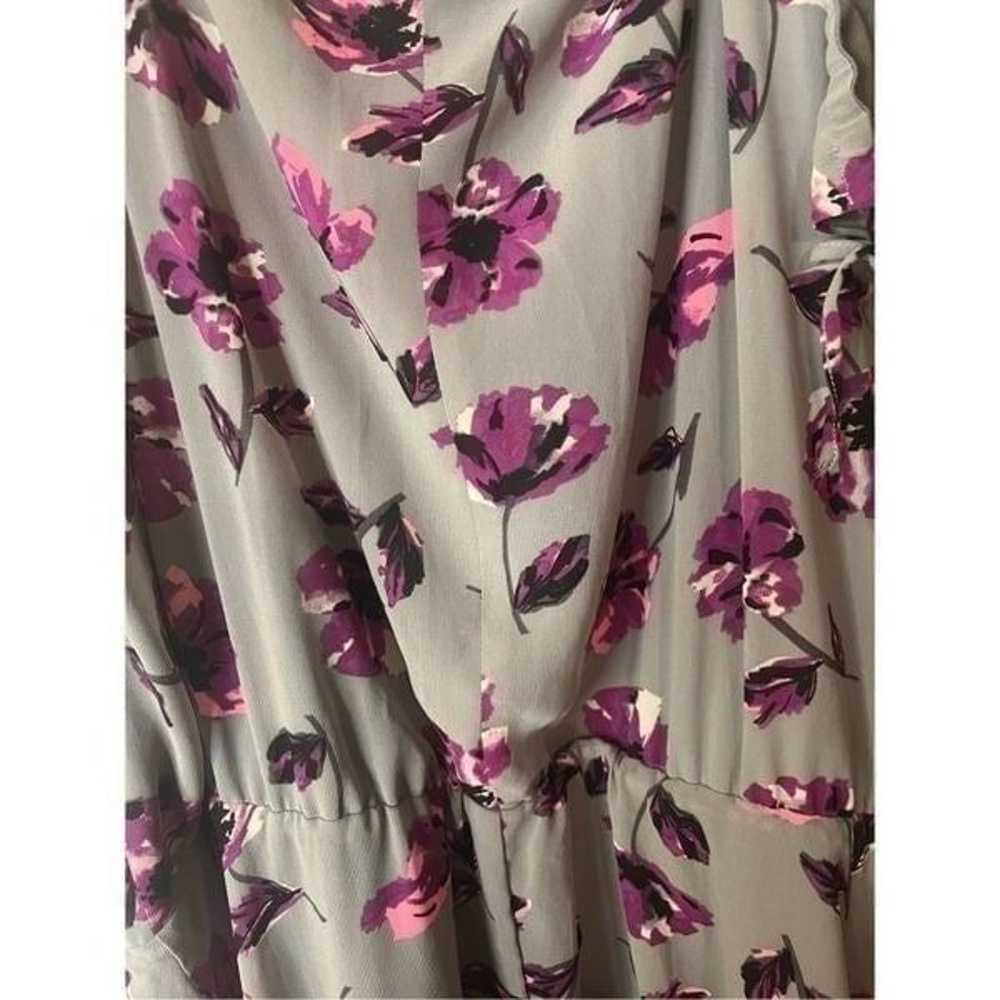 Torrid Floral Print Tie Sleeve Chiffon Skater Dre… - image 4