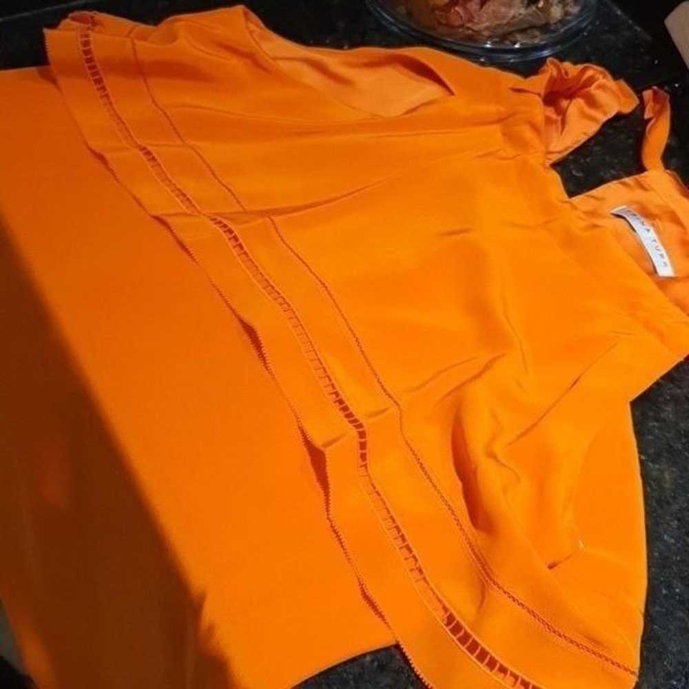 Trina Turk silk party dress orange see measuremen… - image 3