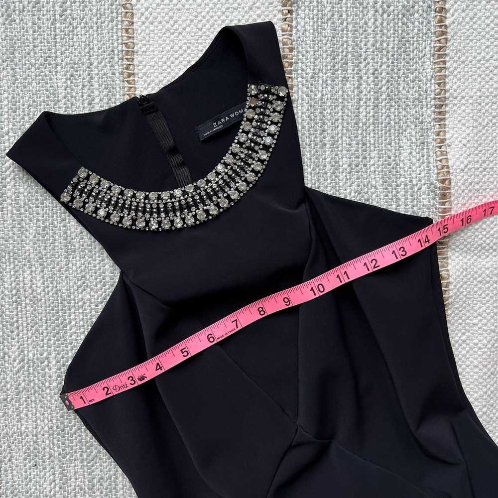 Zara Black Rhinestoned Neck Sleeveless Midi Dress… - image 6