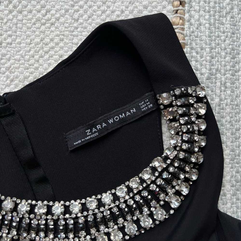 Zara Black Rhinestoned Neck Sleeveless Midi Dress… - image 8