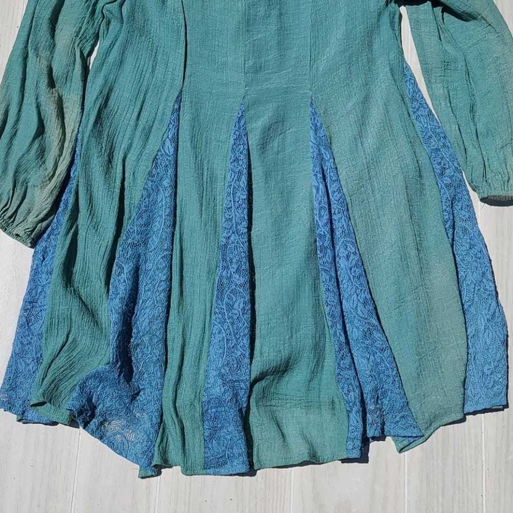 Entro Seafoam Green Boho Dress  tassel back - image 6