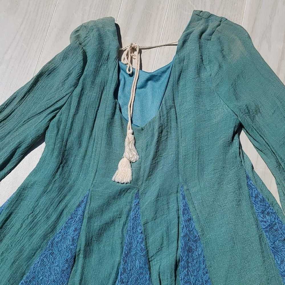 Entro Seafoam Green Boho Dress  tassel back - image 8
