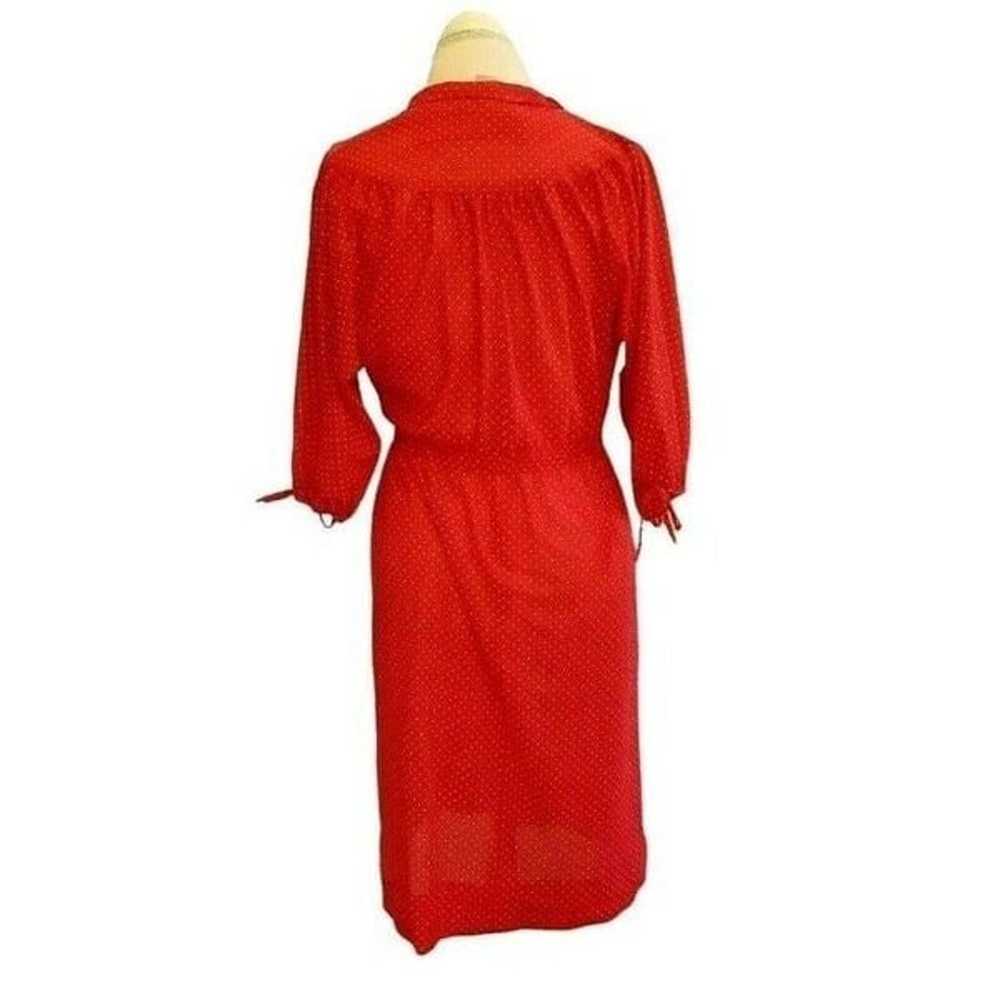Vintage Womens Red Polka Dot Semi-sheer Popover S… - image 7