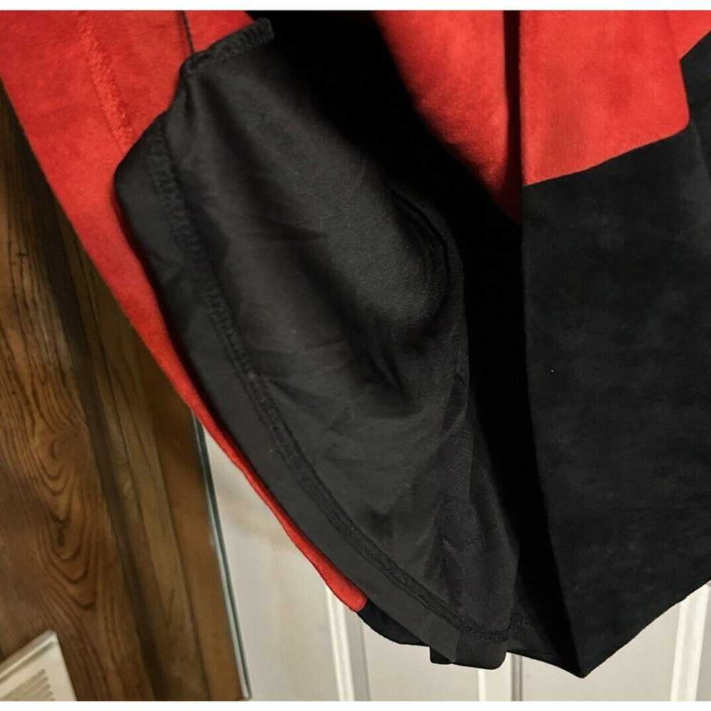 Calvin Klein Red & Black Sheath Dress Zipper Faux… - image 6