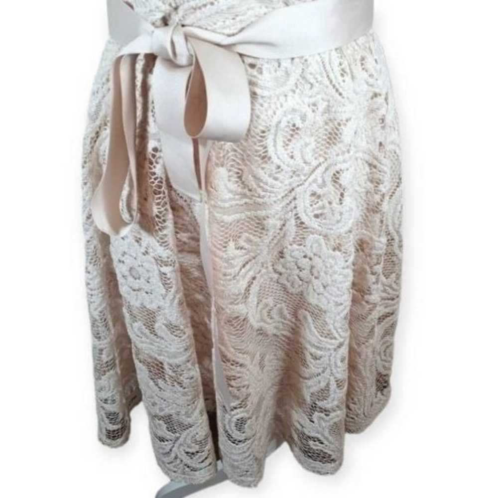 R&M RICHARDS CREAM/BEIGE LACE DRESS SZ.14 EUC. - image 3