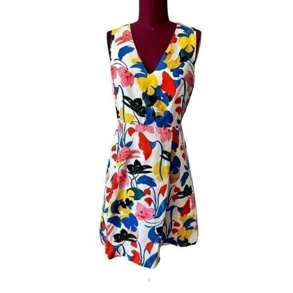 J.Crew Women's White Floral Colorful Sleeveless D… - image 3