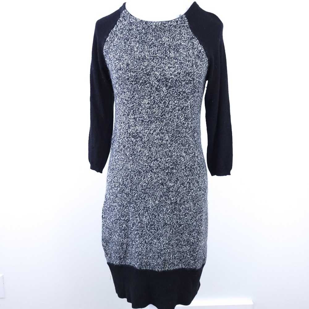 Ann Taylor Loft Fact Sweater Dress Black White, S… - image 5