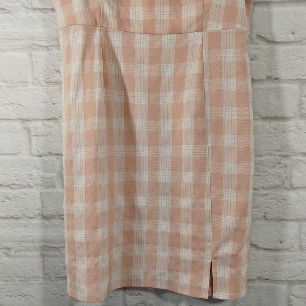 A BP Womens Pink White Checkered Gingham Plaid St… - image 12
