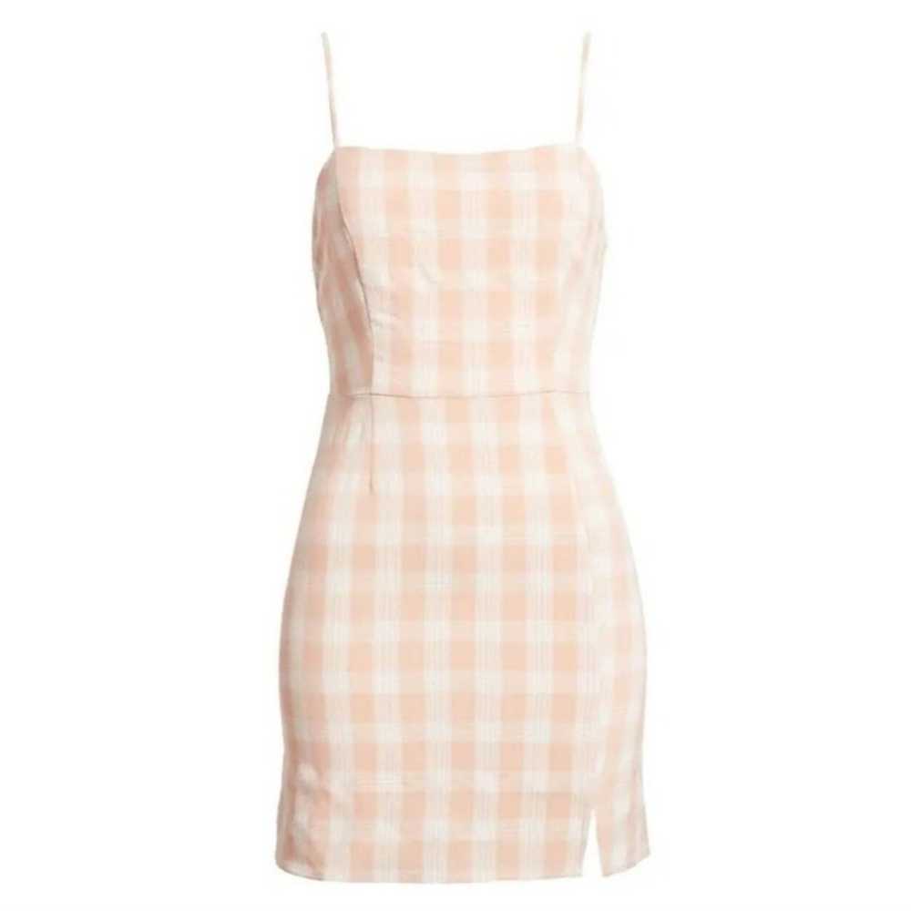 A BP Womens Pink White Checkered Gingham Plaid St… - image 1