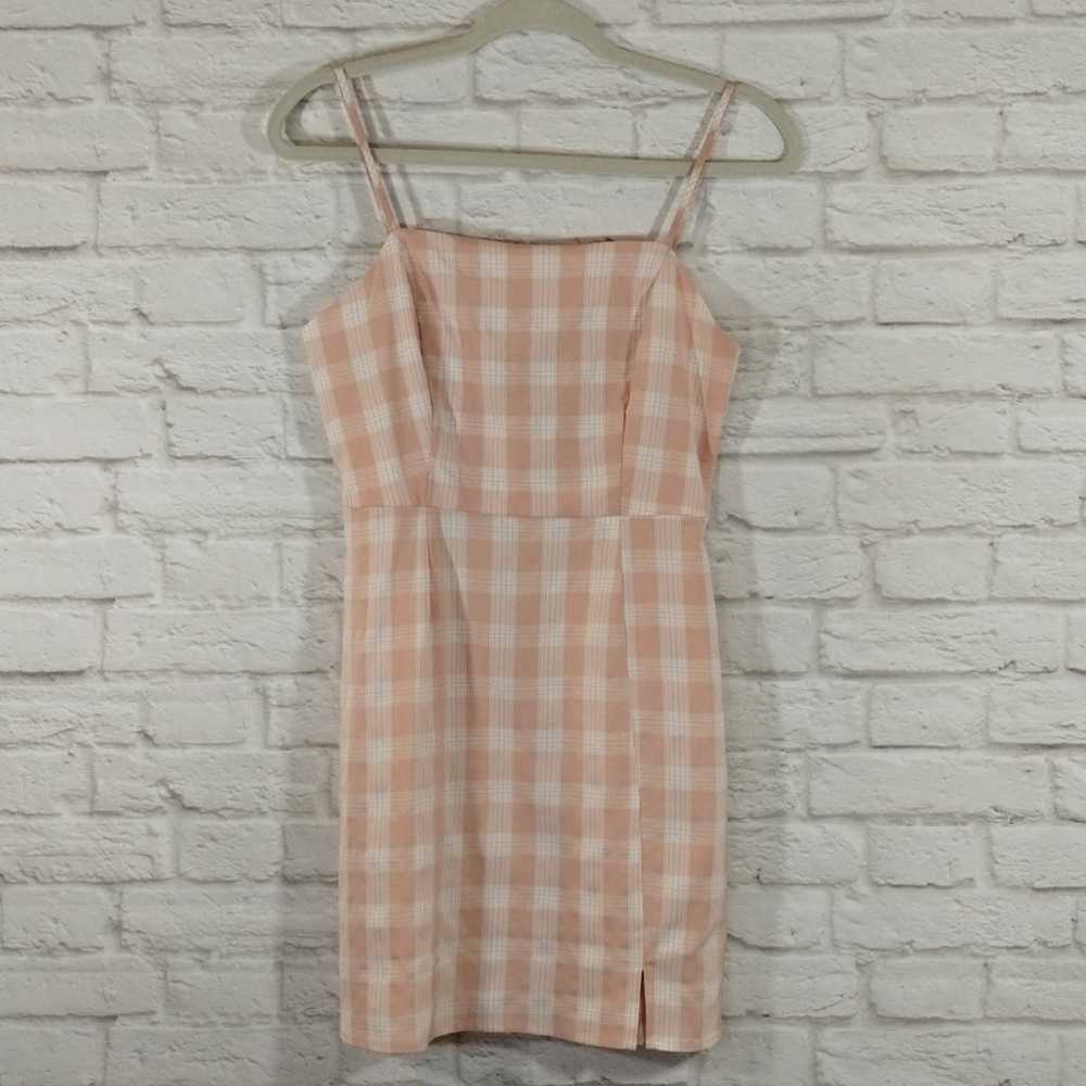 A BP Womens Pink White Checkered Gingham Plaid St… - image 9