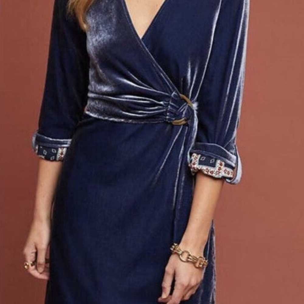 NWOT Maeve blue velvet dress size 8 - image 1