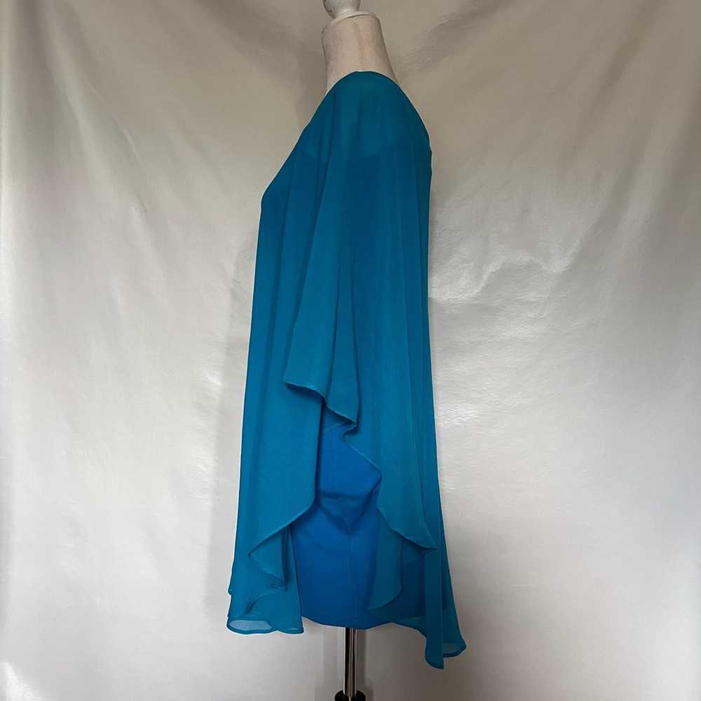 ERIN FETHERSTON Asymmetrical Mini Dress Sz 2 Aqua… - image 4