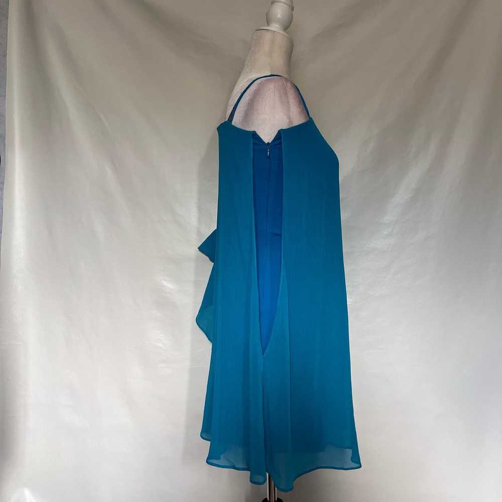 ERIN FETHERSTON Asymmetrical Mini Dress Sz 2 Aqua… - image 6