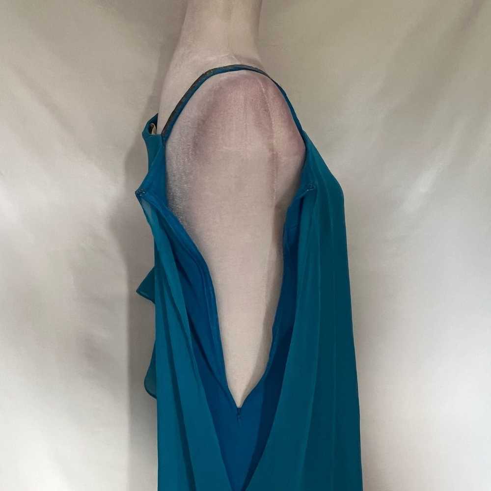 ERIN FETHERSTON Asymmetrical Mini Dress Sz 2 Aqua… - image 7