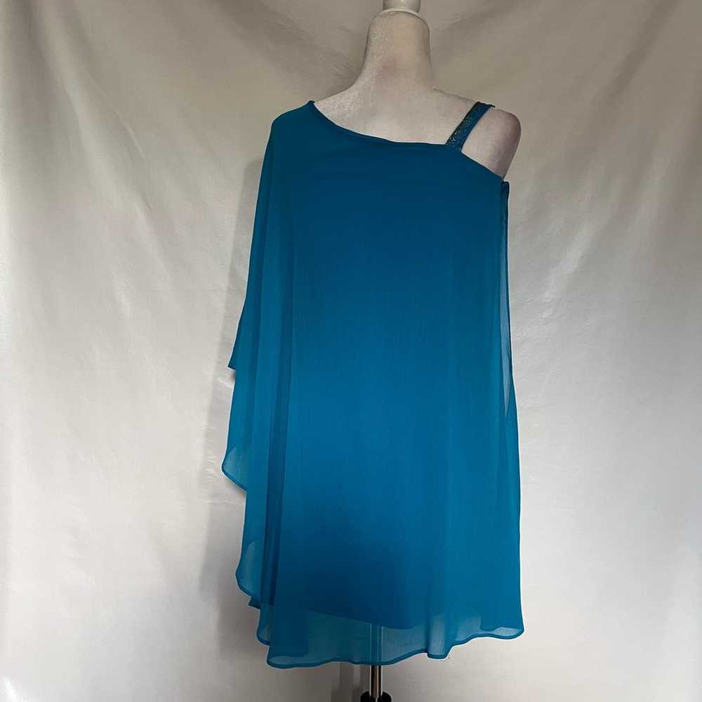 ERIN FETHERSTON Asymmetrical Mini Dress Sz 2 Aqua… - image 8