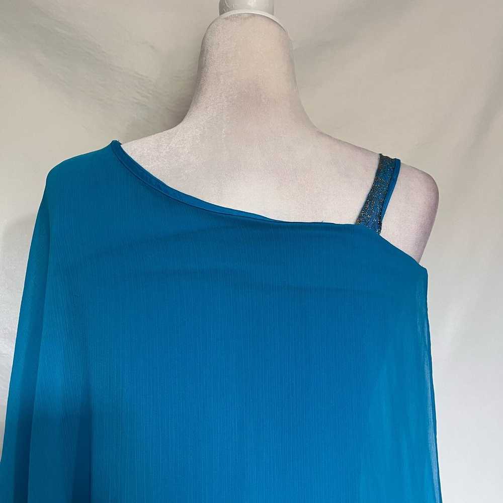 ERIN FETHERSTON Asymmetrical Mini Dress Sz 2 Aqua… - image 9