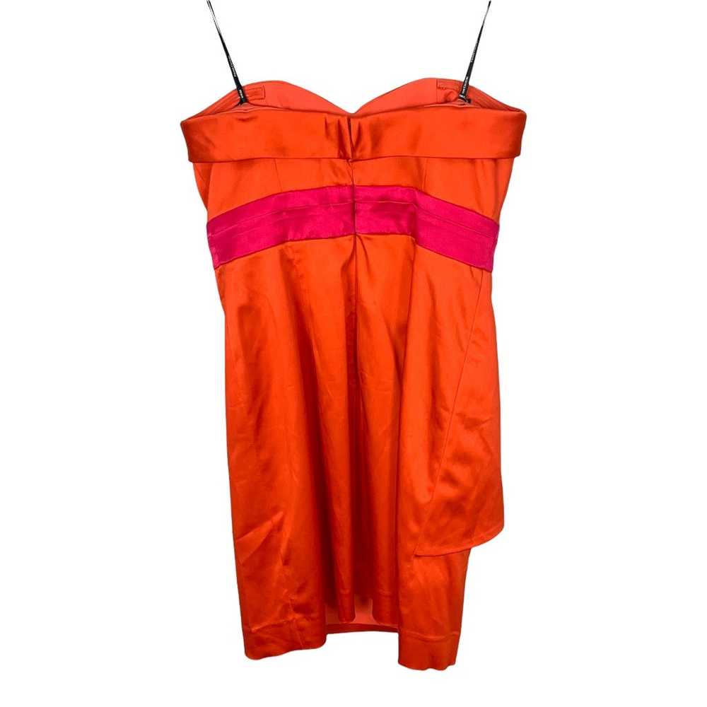 Phoebe Couture Red Orange Hot Pink Strapless Sati… - image 3