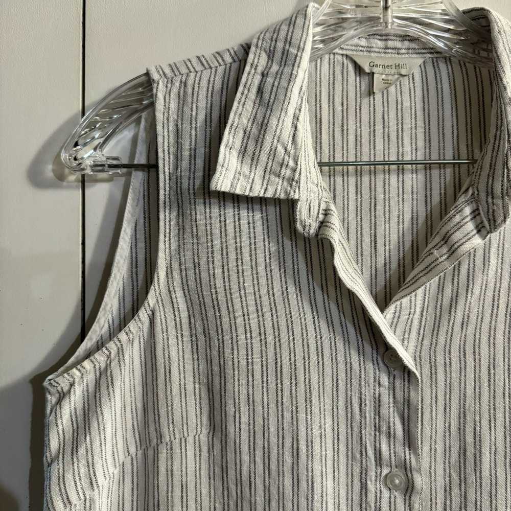 Garnet Hill Linen Blend Striped Mini Shirt Dress … - image 3