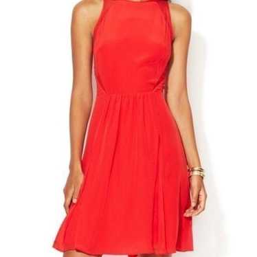 Rebecca Taylor Womens Red Silk Pleated Fit & Flar… - image 1