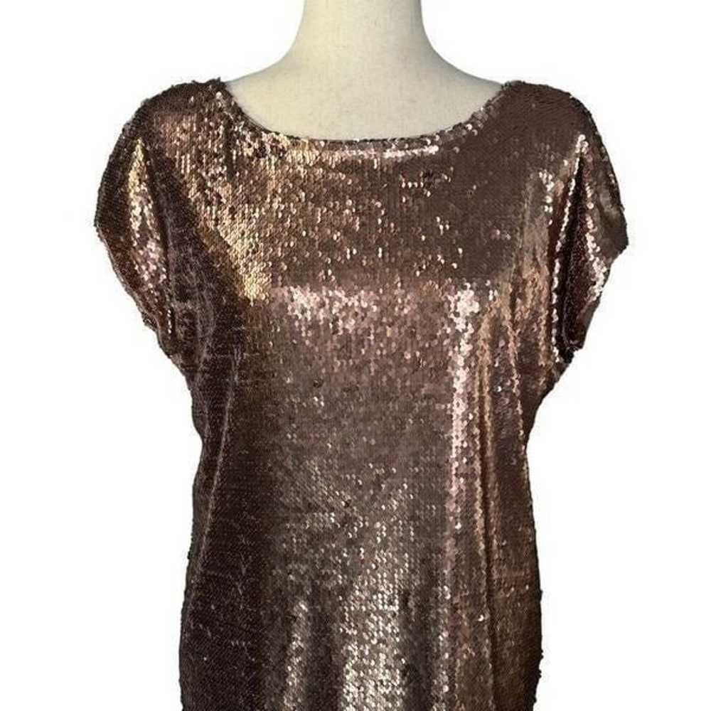 Tobi Rose Gold Sequin Shift Mini Dress | Size M - image 4