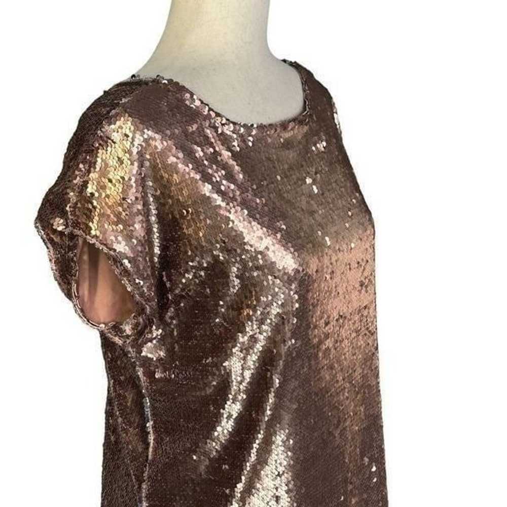 Tobi Rose Gold Sequin Shift Mini Dress | Size M - image 5