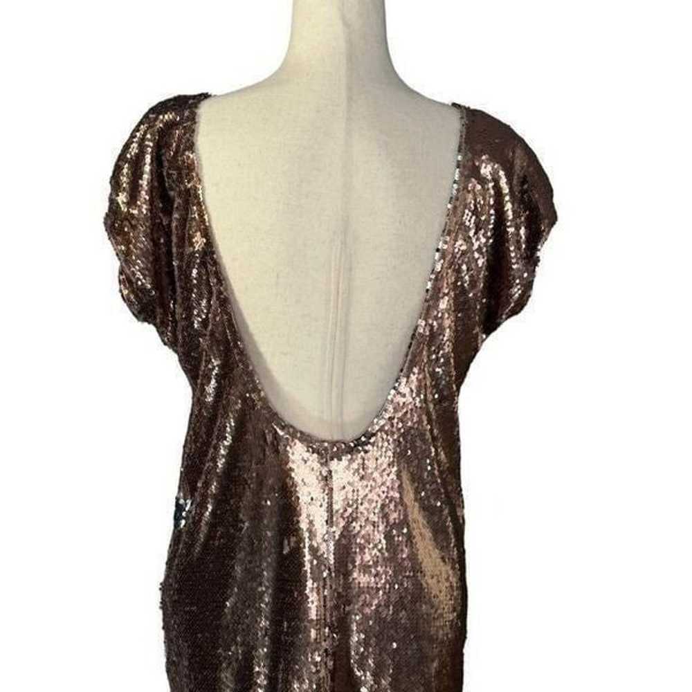 Tobi Rose Gold Sequin Shift Mini Dress | Size M - image 7