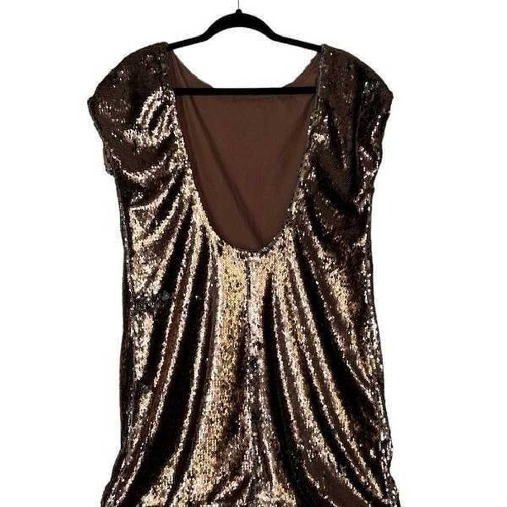 Tobi Rose Gold Sequin Shift Mini Dress | Size M - image 8
