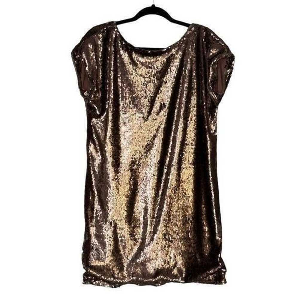 Tobi Rose Gold Sequin Shift Mini Dress | Size M - image 9