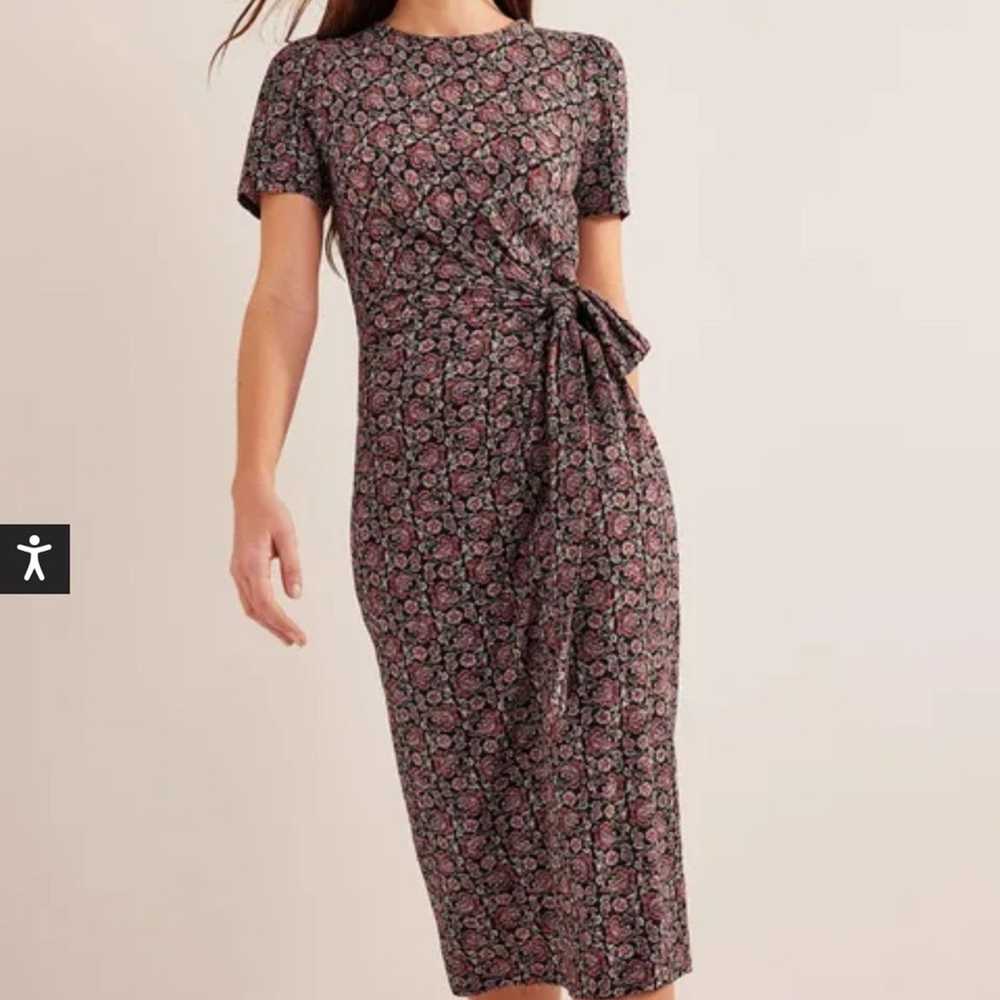 Boden BODEN Knot Front Jersey Midi Dress NWT in S… - image 1