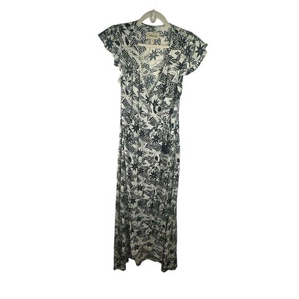 Cleobella Womens Black White Floral Wrap Maxi Dre… - image 1