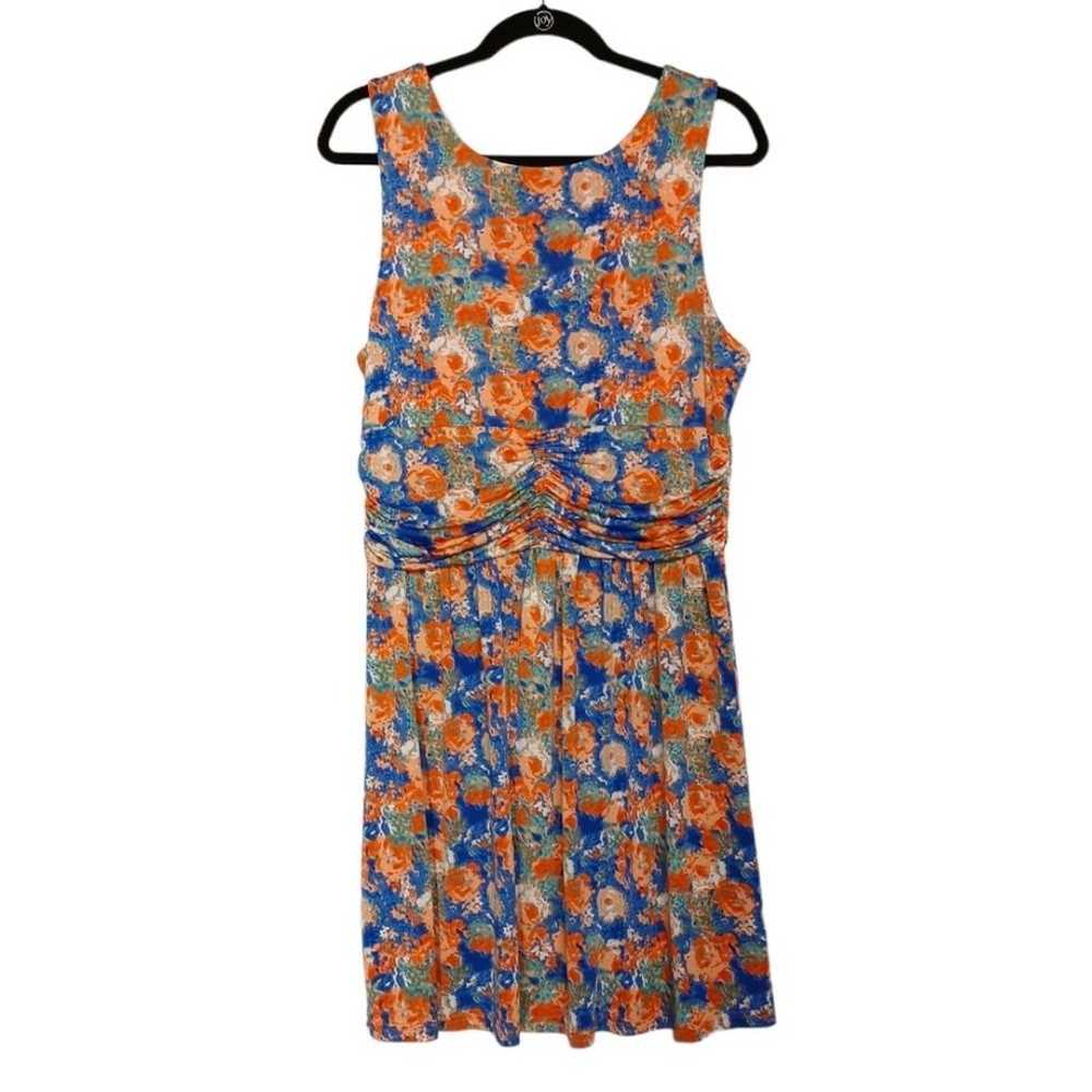 THE PYRAMID COLLECTION Orange Blue Floral Print S… - image 4