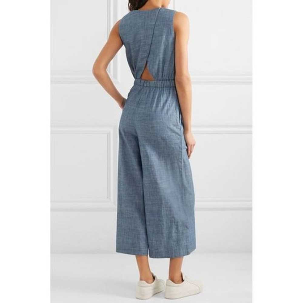 J Crew Saron Jumpsuit Chambray Wide Leg Cropped S… - image 2