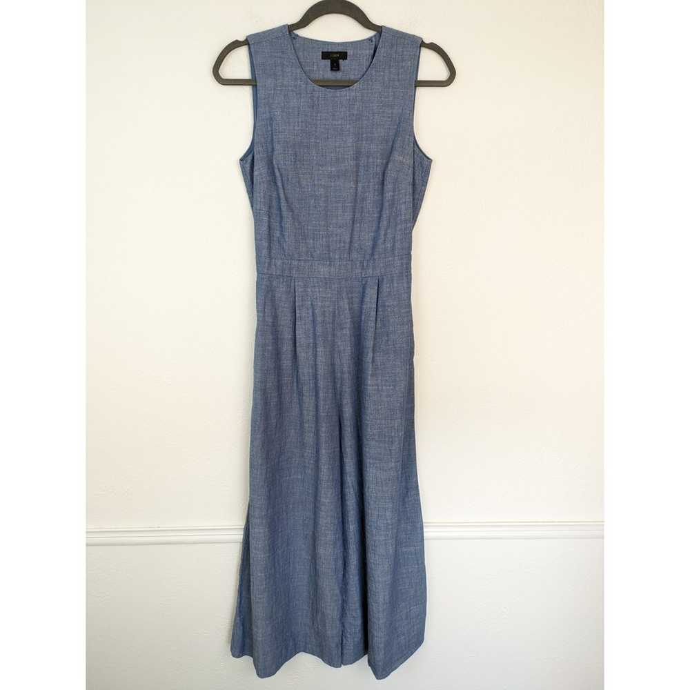 J Crew Saron Jumpsuit Chambray Wide Leg Cropped S… - image 3
