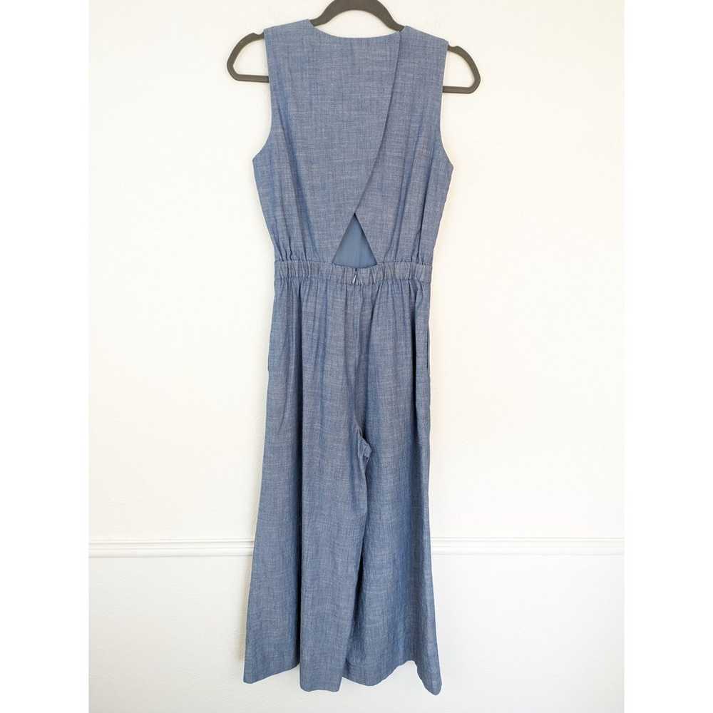 J Crew Saron Jumpsuit Chambray Wide Leg Cropped S… - image 6