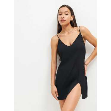 Reformation Size XS Black Marlowe Slip Dress Mini… - image 1