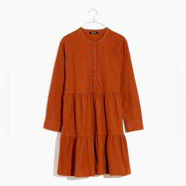 Madewell Flannel Mini Dress Button Placket Tiered… - image 1
