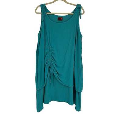 Oh My Gauze Sleeveless Layered Dress Teal Green - image 1