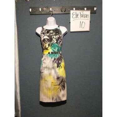 Elie Tahari watercolor fitted sleeveless dress 10 - image 1